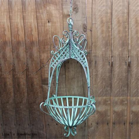 metal basket with handles retail with fabric|decorative metal hanging baskets.